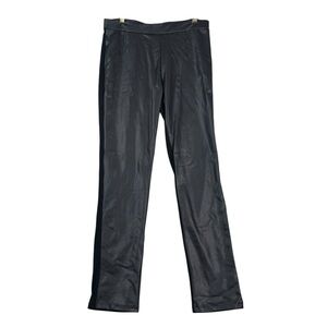 Clara Sun Woo Women Faux Leather Leggings Black Stretch Size XL Pullon Pants EUC